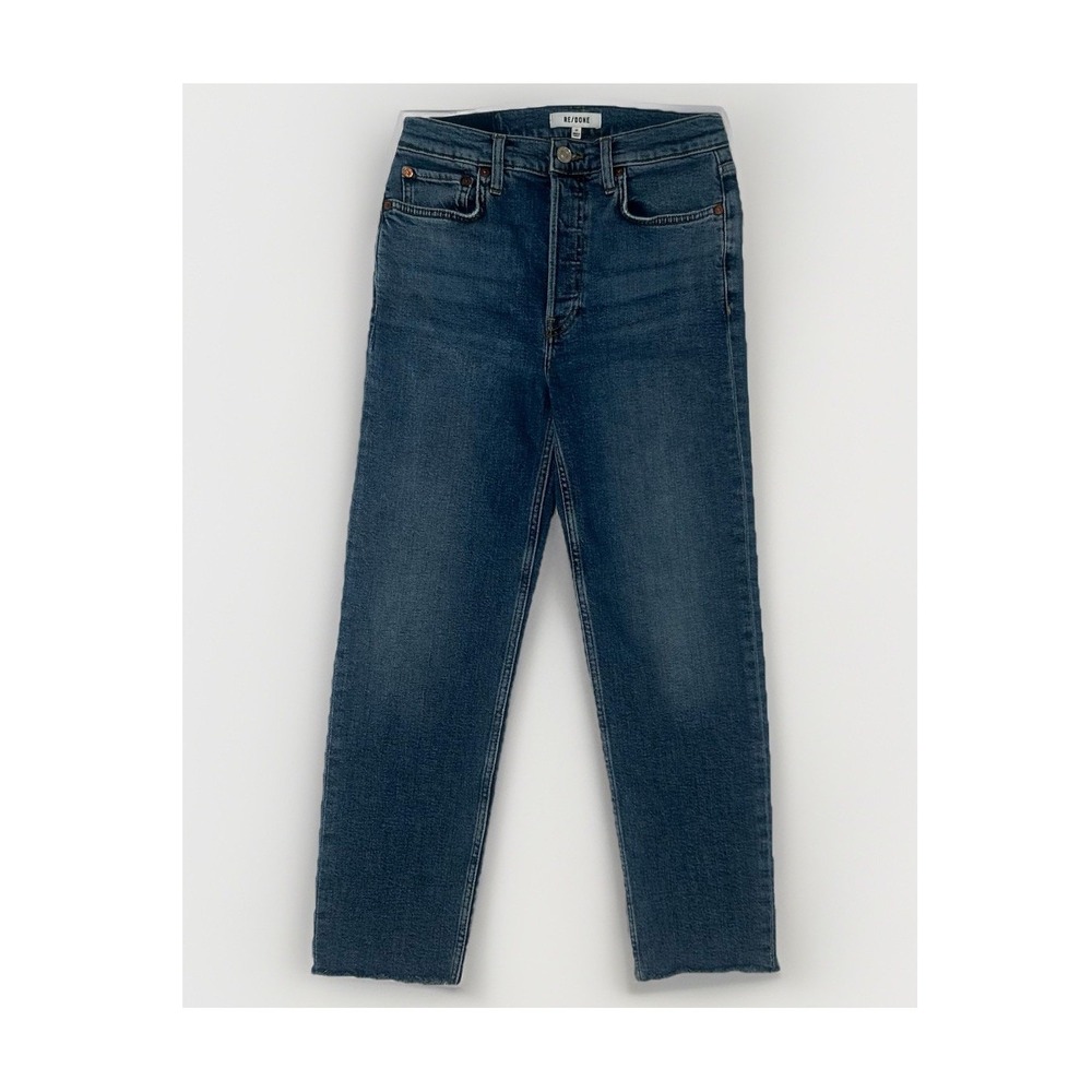 RE/DONE Originals Jeans Women's ‎ 27 High Rise 70s Stove Pipe Button Fly Cropped - Picture 5 of 11